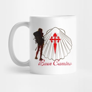 Buen Camino Woman Pilgrim Silhouette Mug